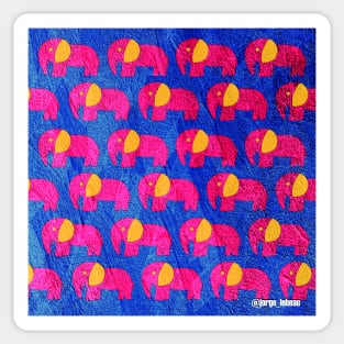 elephant elefante safari in wallpaper of love and color ecopop painting Sticker